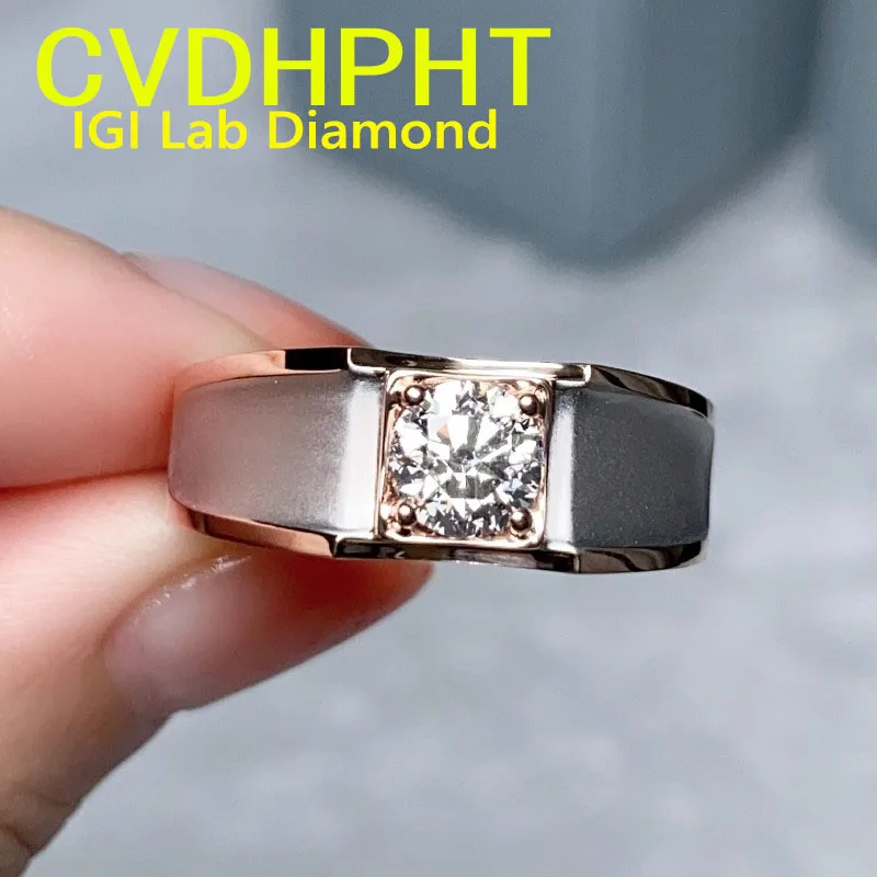 

Mix color Solid 18K White Gold Man Ring IGI Lab Growing Diamond Ring Round 3ct D VS1 Diamond wedding ring Engagement Ring﻿