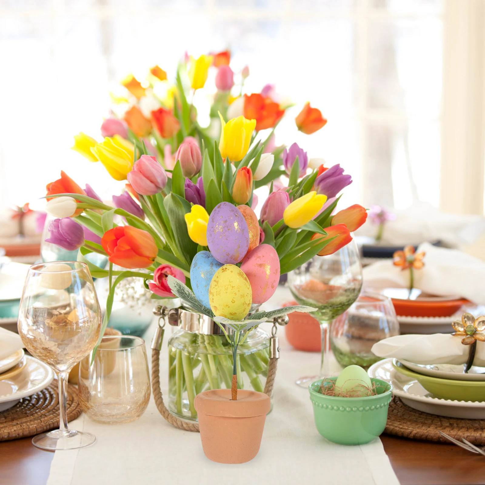 

Easter Egg Bonsai Decoration Desktop Simulation Egg Potted Plant Easter Festival Party Supply Table Decoration Ornament