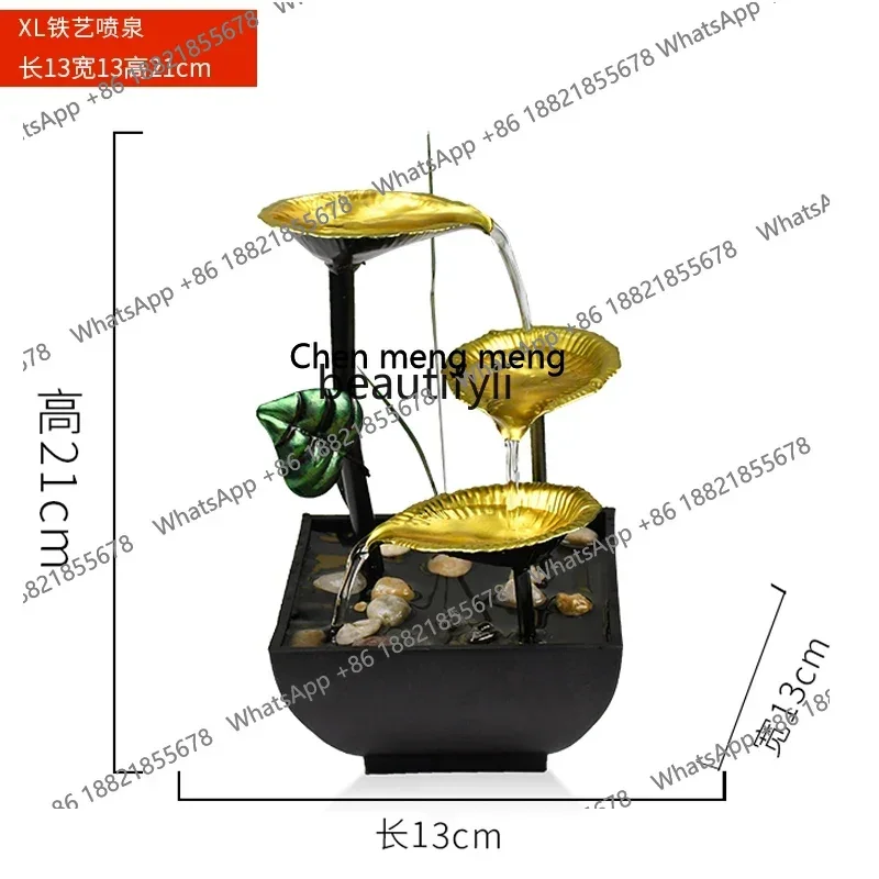 cc182 غرفة المعيشة عجلة فنغ شوي المياه المتدفقة تجعل المال زخرفة دوران المياه ميزة مكتب سطح المكتب محظوظ ، الديكور R #5