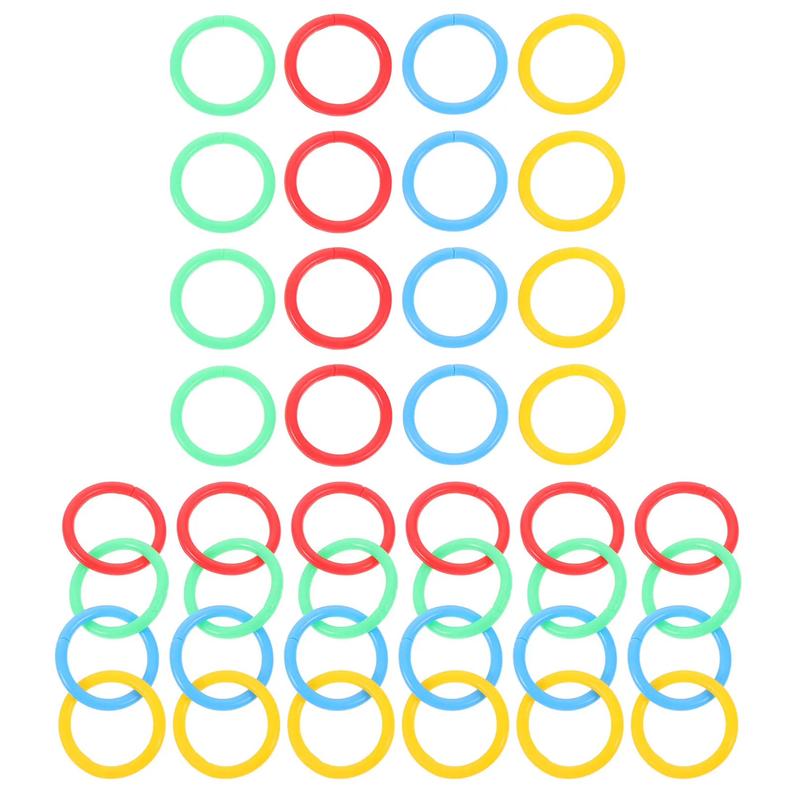 40Pcs DIY Binder Rings Plastic Colorful Book Clips for Loose Leaf Binders Keychains Organizers Calendars and Handmade Craft