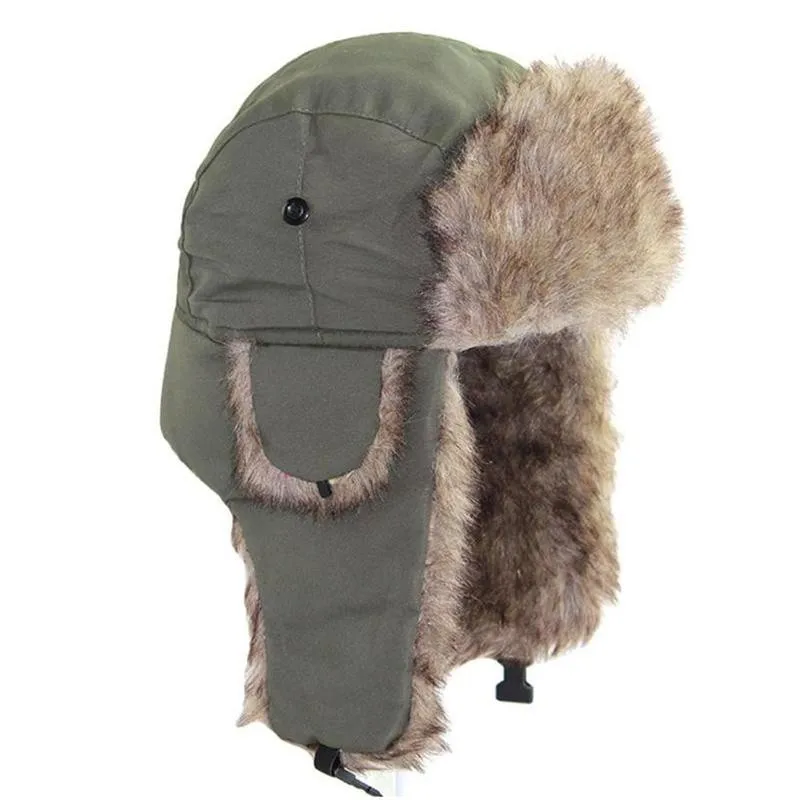 Gorro de esquí con orejeras para hombre y mujer, gorro de aviador, Unisex