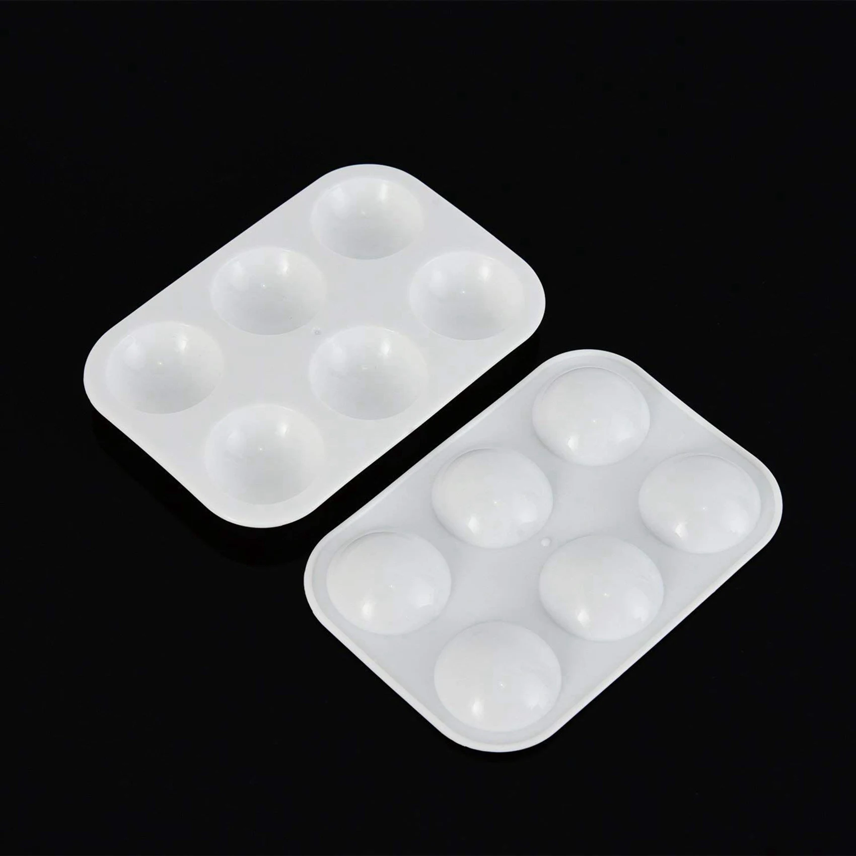 Superior-48 Pieces Plastic Paint Palettes 6 Well Rectangular Watercolor Palette Painting Tray, White