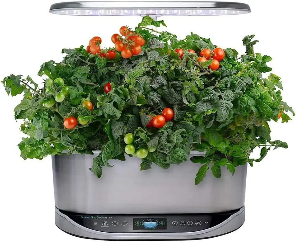 AeroGarden Bounty Elite - Indoor Garden with LED Grow Light, WiFi and Alexa Compatible, Stainless Steel