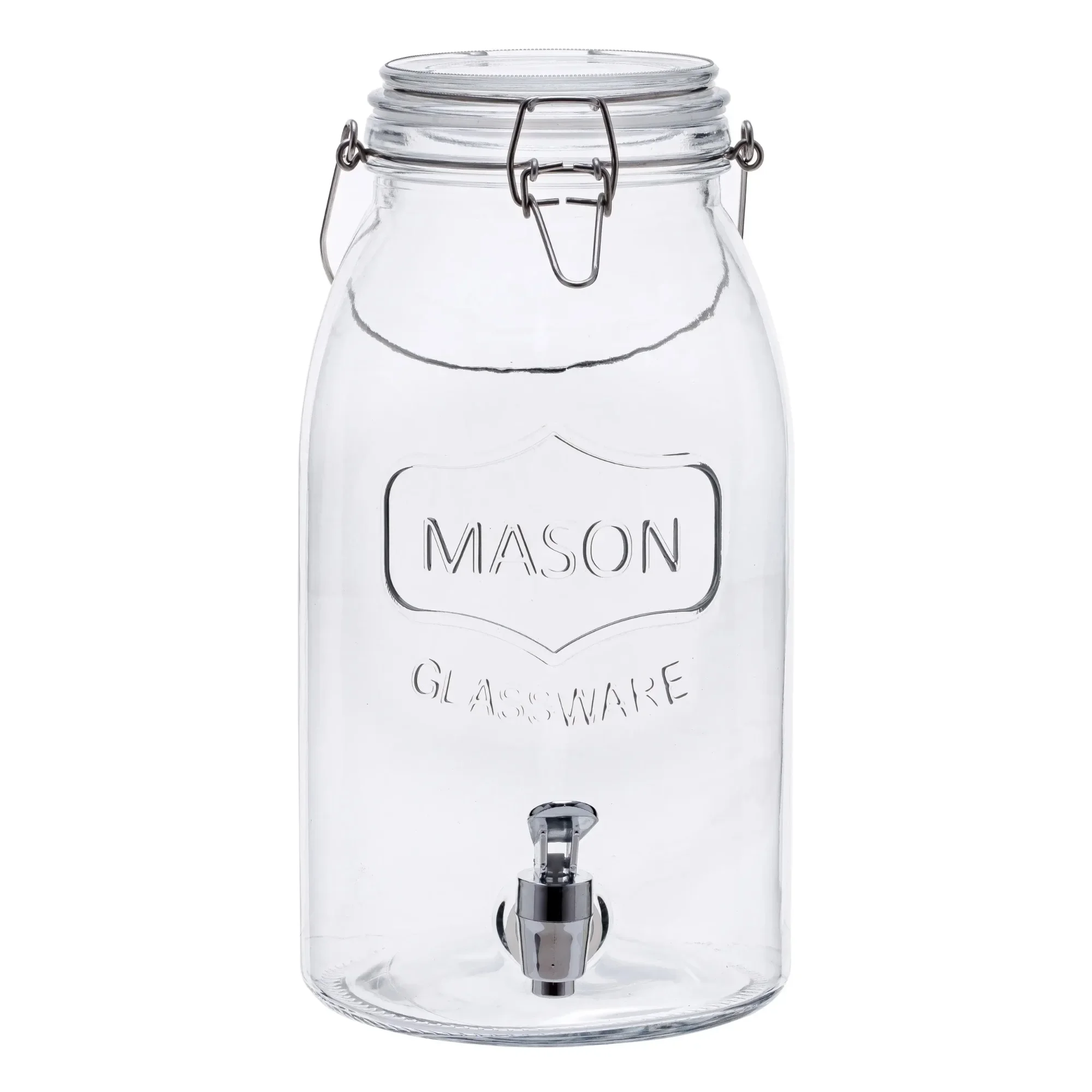 

Clear Glass Mason Sun Tea Beverage Dispenser Jar