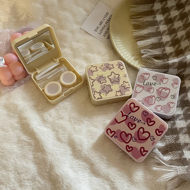 Contact Lens Case For Girls Portable Mini Contact Lens Box Contact Lens Container Soak Storage Kit