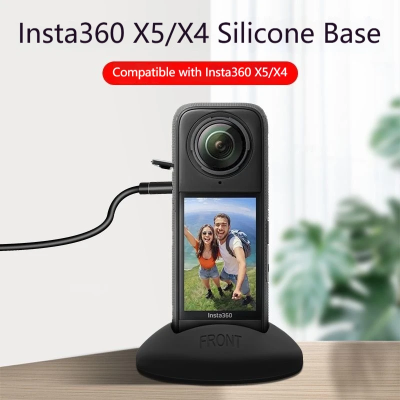 

For Insta360 X5/X4 Fixed Base Silicone Desktop Car Mount Holder Anti Vibration Camera Stand For Insta 360 X5/X4 Accessories