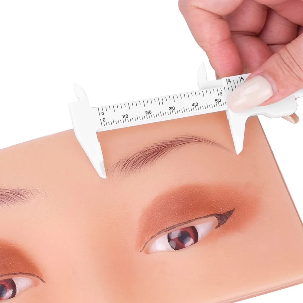 10 pezzi calibri per sopracciglia in plastica righello di misurazione strumento di mappatura delle sopracciglia strumento di misurazione facciale preciso calibro di misura marrone