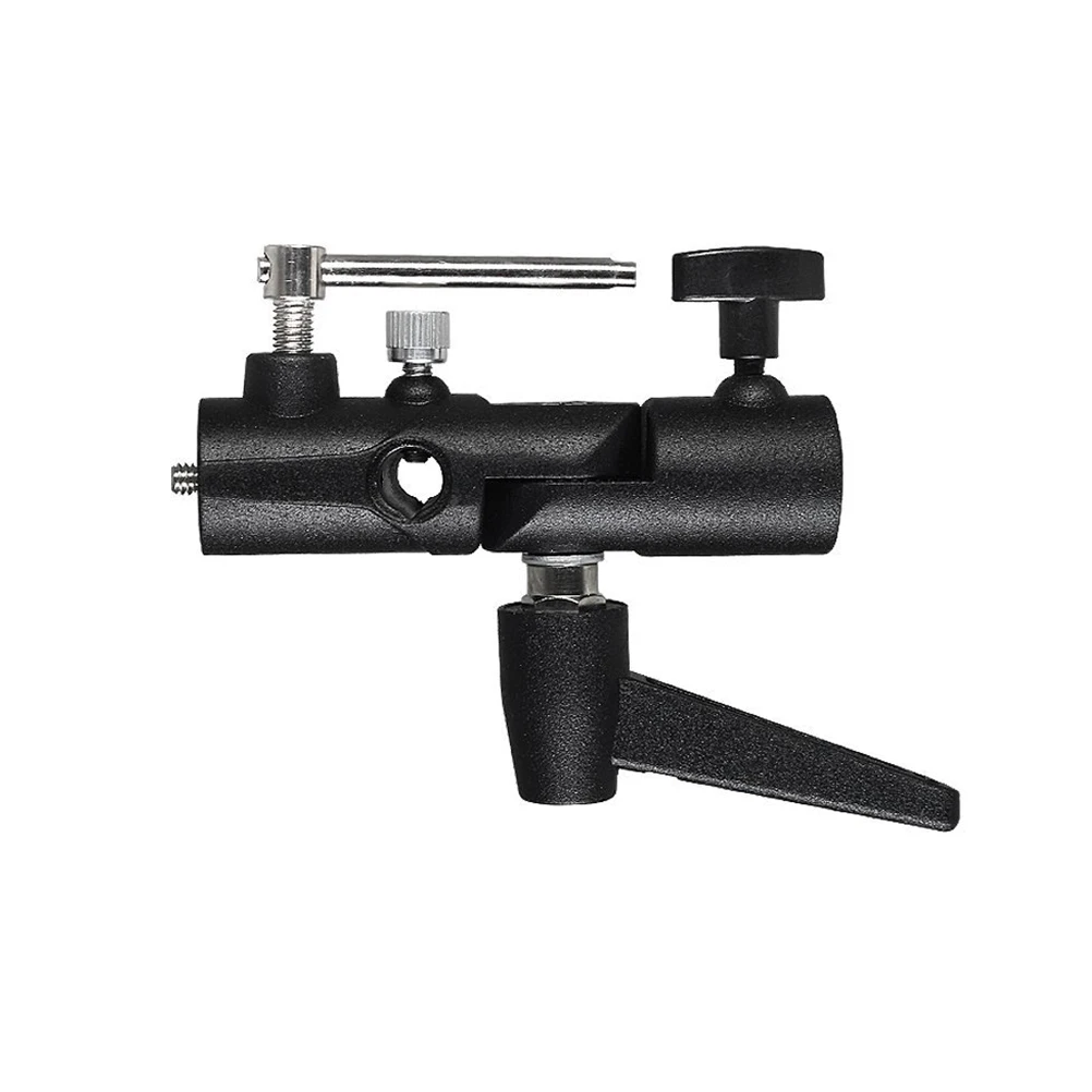 H Type Umbrella Swivel Holder 1/4 3/8 Inch Flash Light Stand Black Sturdy Durable Compatible With Tripods Camera Rig For