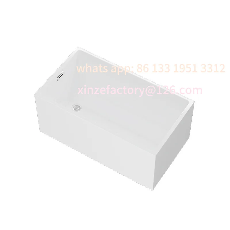 

Customizable small apartment rectangular acrylic freestanding integrated bathtub