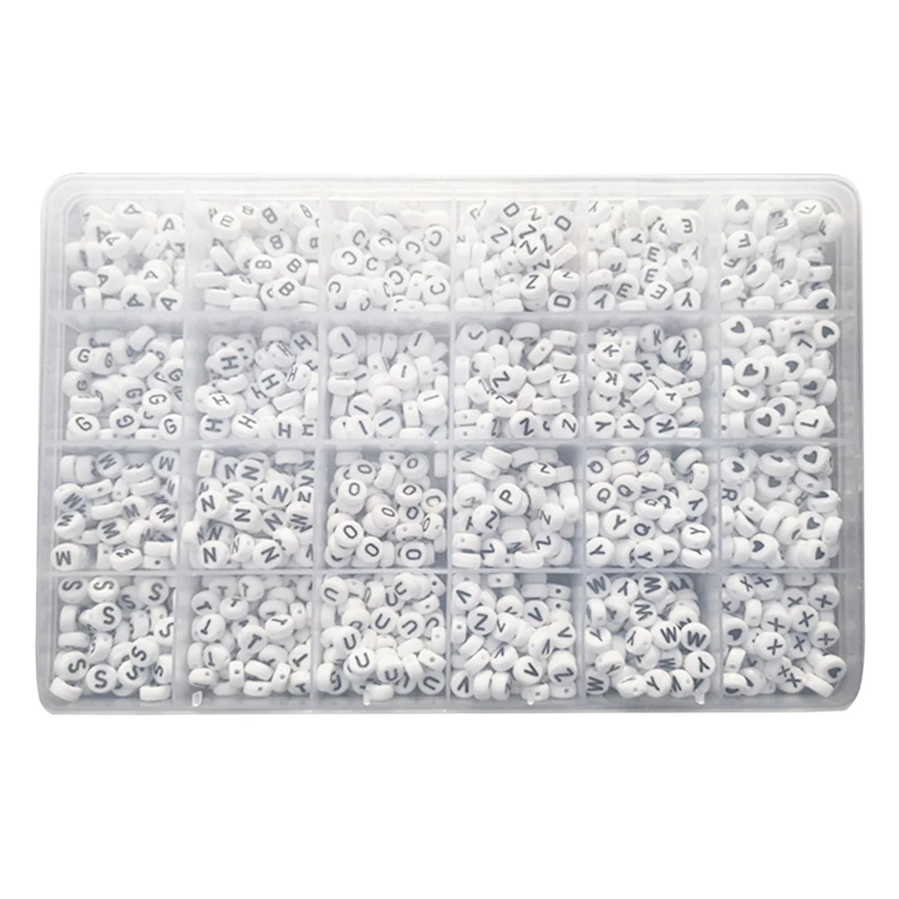 Perles de l'alphabet en plastique, 1350 pièces, perles de lettres pour la fabrication de bracelets et de colliers, Kits d'artisanat éducatif, accessoires de bricolage pour enfants