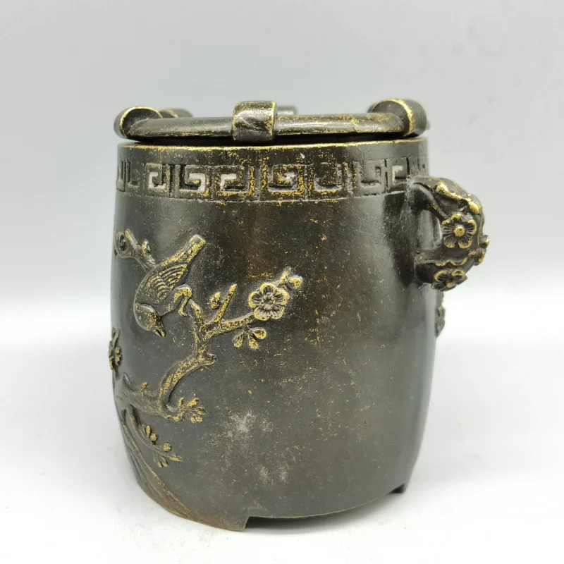 Miscellaneous Items Antique Goods Old Stock Collectible Brass Relief Happy Face Charcoal Stove Home Decor Ornaments