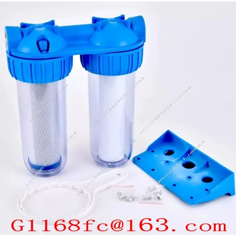 1Set 10inch Two Stage Filter Bottle Washable Filter Element Household Kitchen Tap Water Pipeline Filter Water Purifier