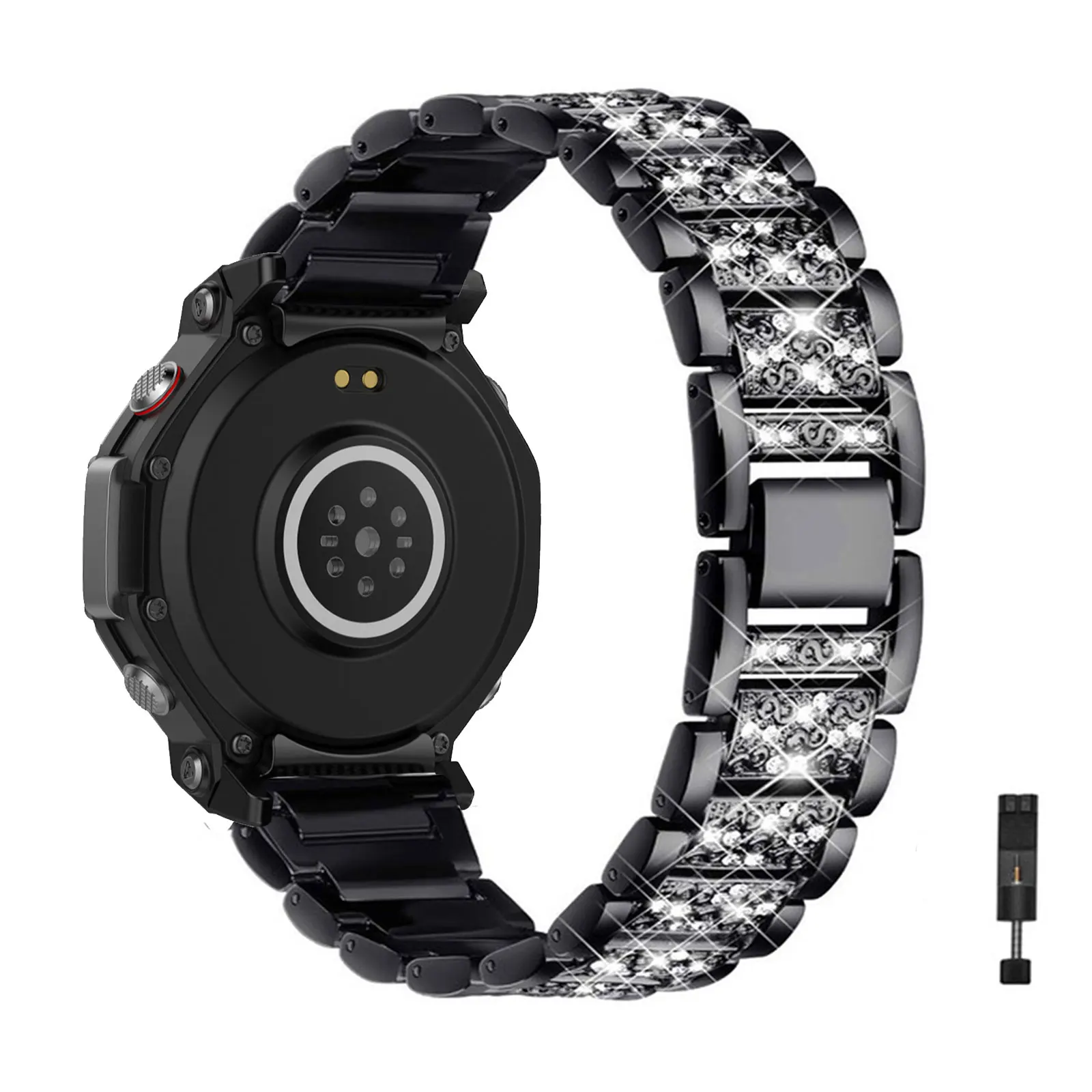 

Ремешки с бриллиантами для Amazfit T-Rex 3 Pro, браслет 48 мм, блестящий металлический ремешок для женщин