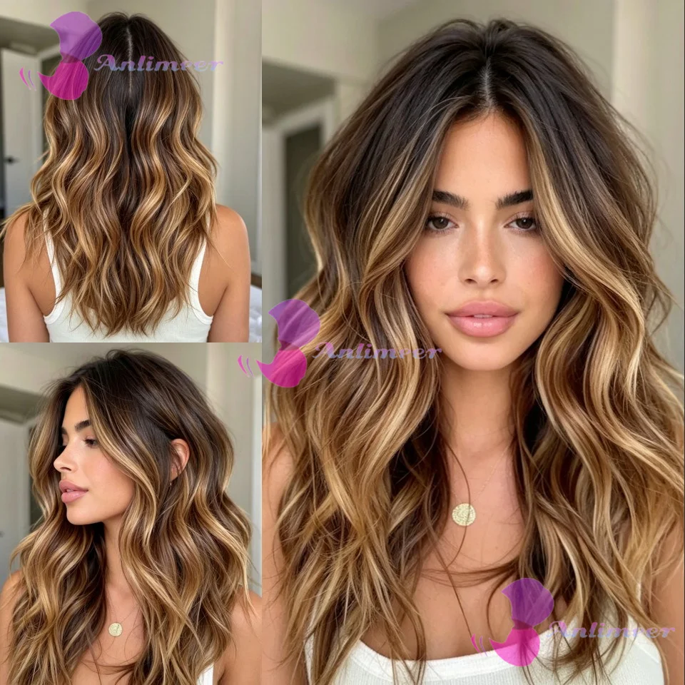 Brazilian Brown Blonde #4/27 Highlight Balayage Human Hair Pre Plucked 13x6/360 Lace Front Wigs Body Wavy Full Lace Wigs