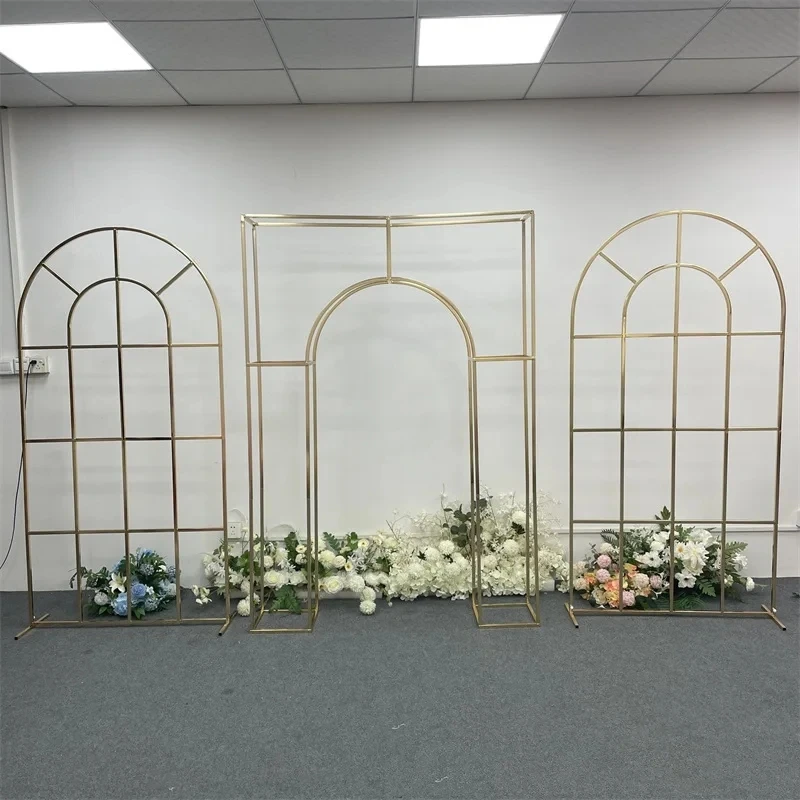 

Wedding Gold Plated Background Frame, Iron Arch, Indoor Scene Decoration, Props and Flower Racks, Background Frame, 3Pcs