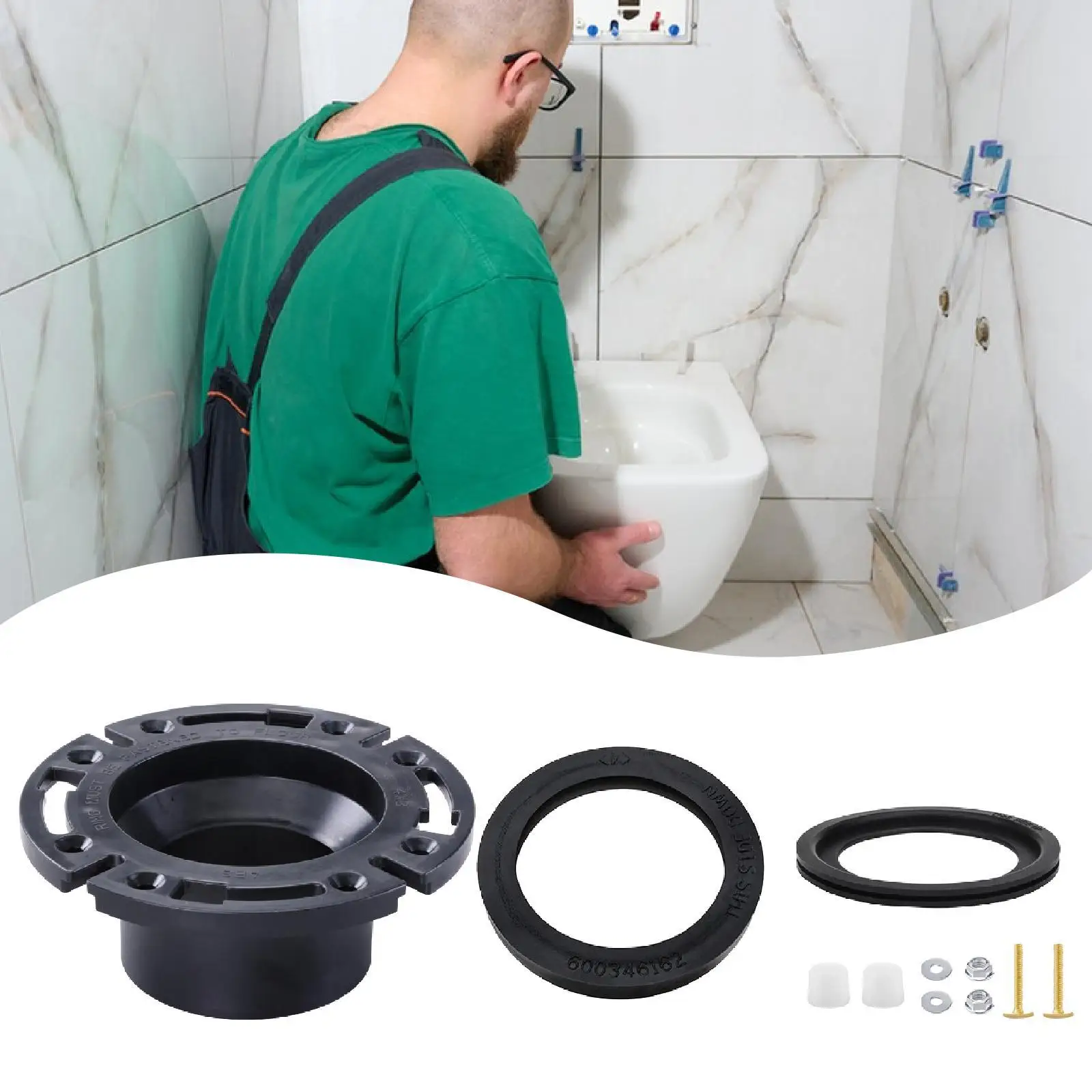 

RV Toilet Flange Seal Kit Plastic Easy Installation Flush Seal Replacement Parts for Camper Van Models 300 310 320