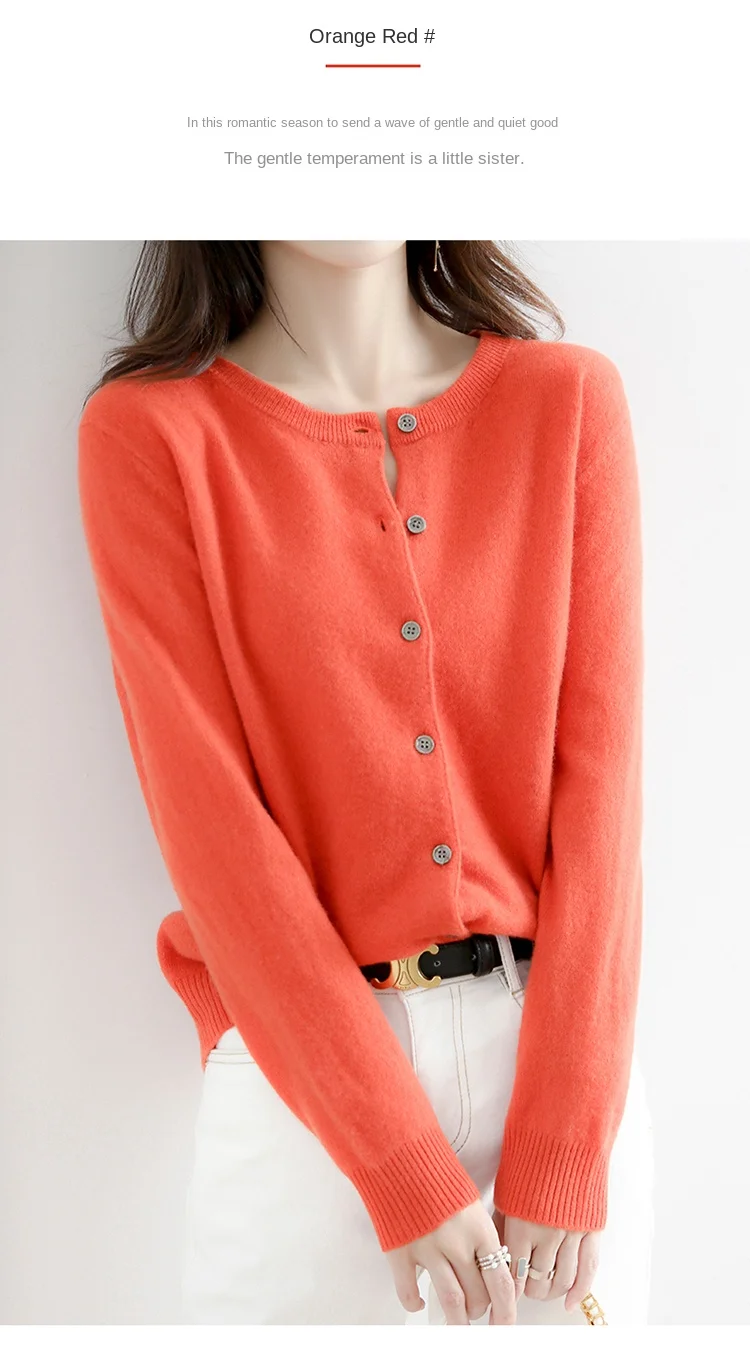 ใหม่ Worsted ฤดูใบไม้ผลิและฤดูใบไม้ร่วงผู้หญิงเสื้อสเวตเตอร์ถักรอบคอเสื้อถักสีทึบแฟชั่นคุณภาพสูง Knitwear-ZD-021