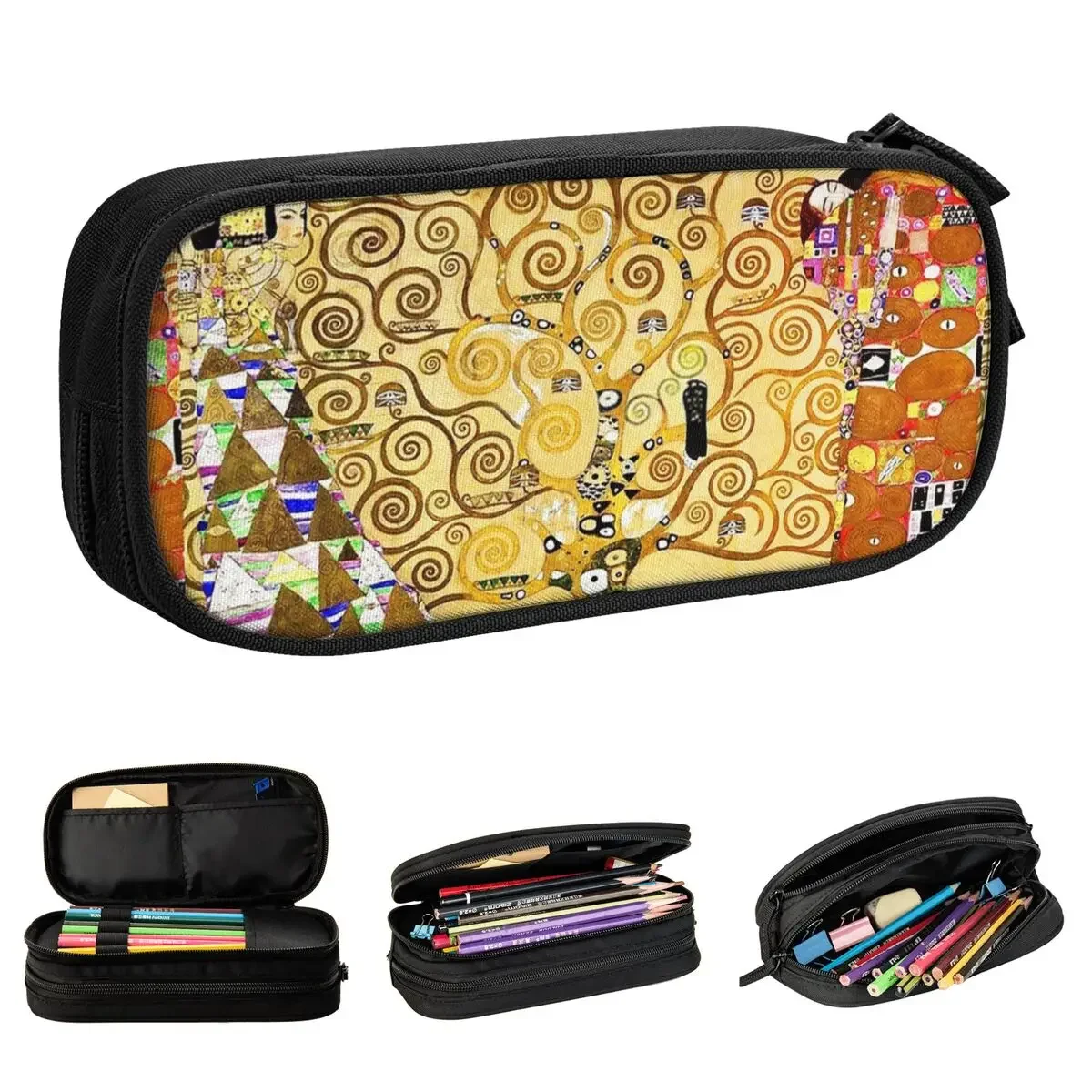 

Tree Of Life Stoclet Frieze Gustav Klimt Pencil Case Pencilcases Pen Kids Large Storage Bag Students School Zipper Stationery