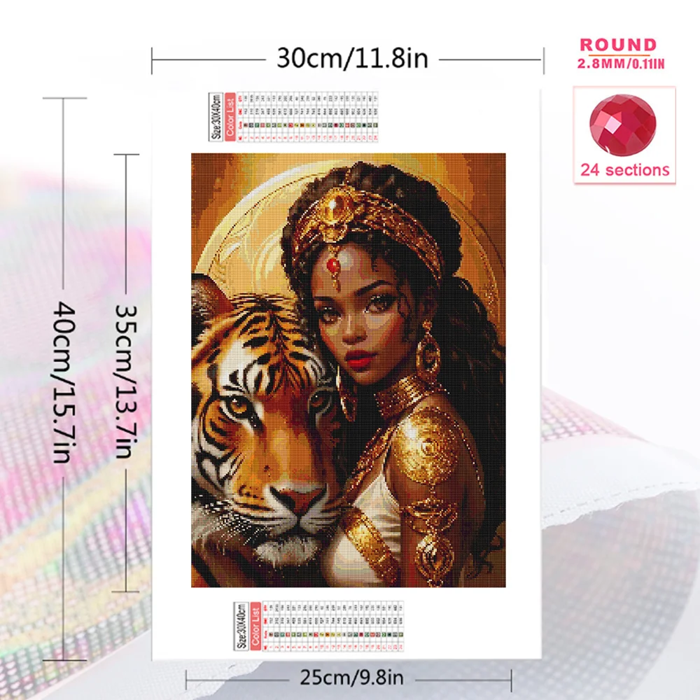 Diamond Painting Animal Gifts For Couples Tiger Set Woman Full Square Round Mosaic Wall Stickers Personalized Gift
