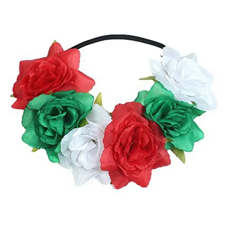 1pcs Women Lady  Floral Headband Wedding Rose Flower Crown Party Favors Headwear Christmas