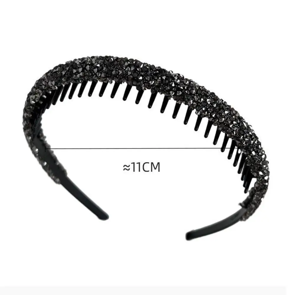 Nieuwe Strass Strass Haar Hoepel Antislip Haaraccessoires Hoofddeksels Met Tanden Haarband Vrouwen