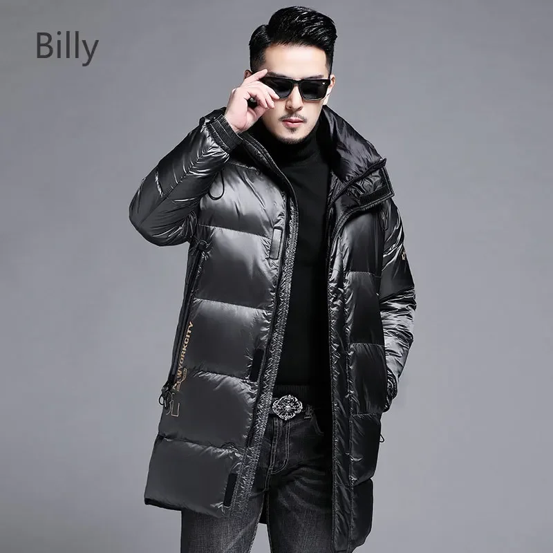 Men's Winter Long Down Jacket Goose Down Male Padding 2024 Designer Clothes Men Waterproof Padded Jacket Men's Cold Coat