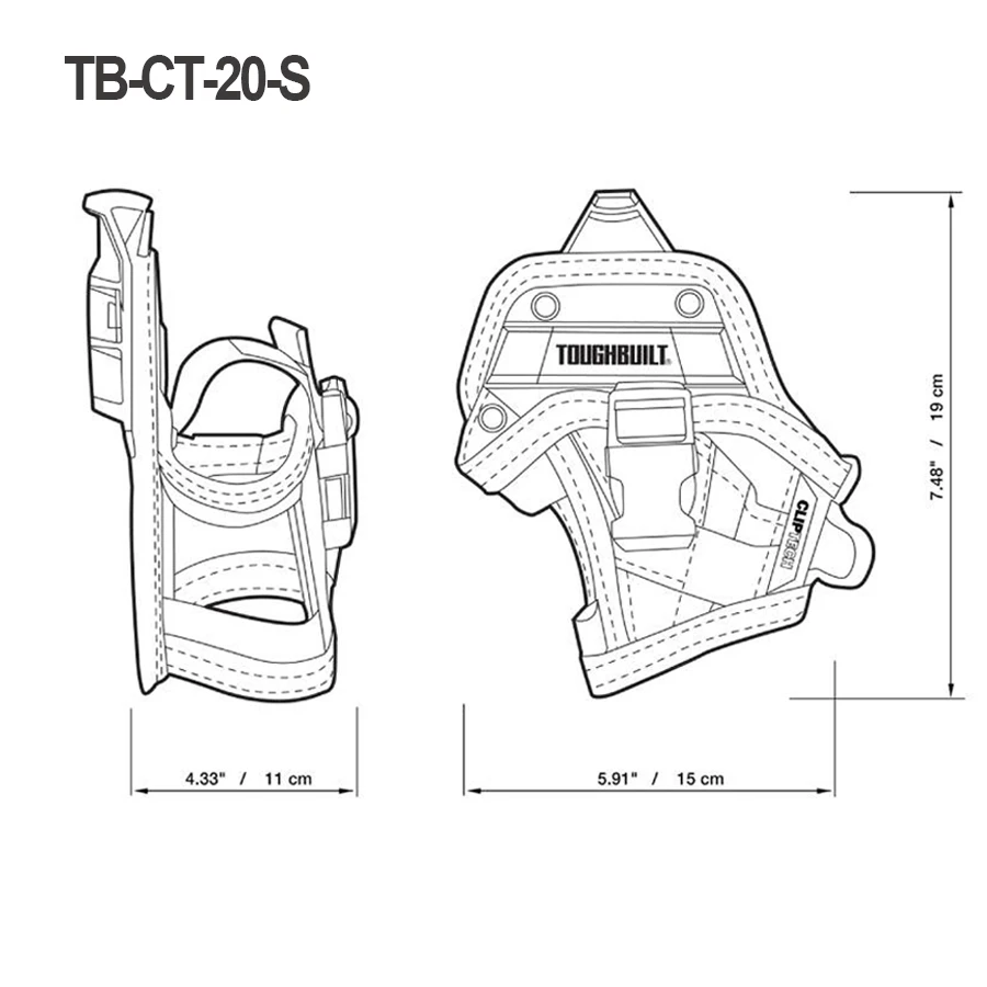 Imagem -02 - Pequeno Coldre Broca para Brocas Impact Driver Pouch Cinto de Ferramentas Bolsos e Loops Toughbuilt Tb-ct20-s