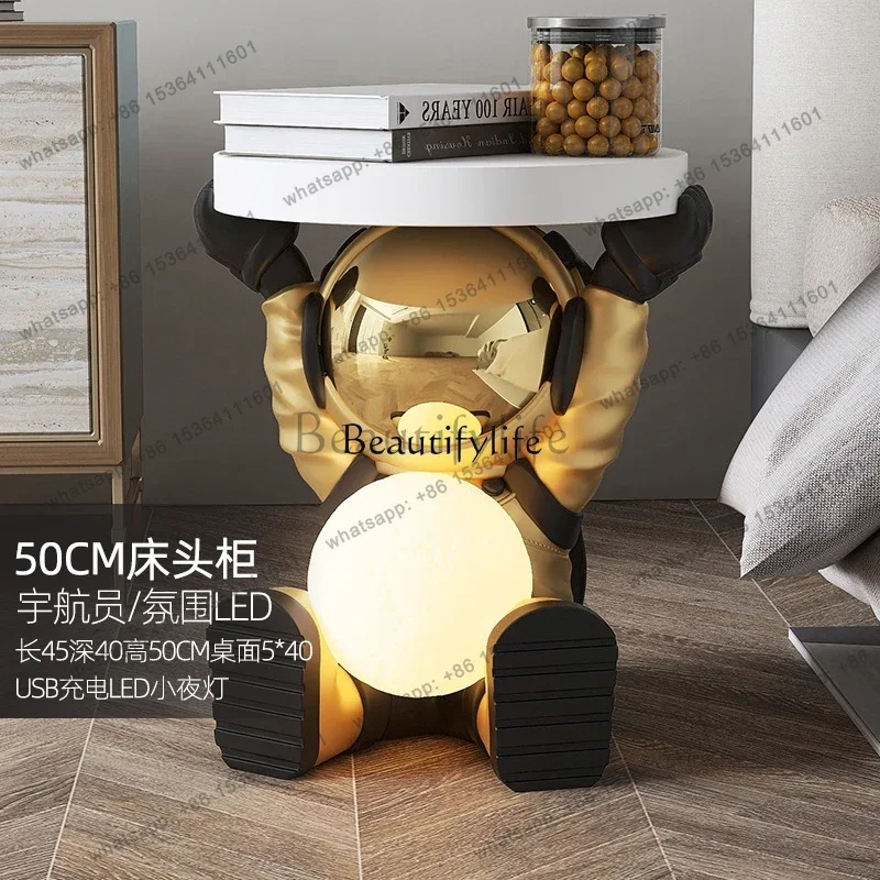 HJ Cartoon creative light luxury children's room rack children's bedside table