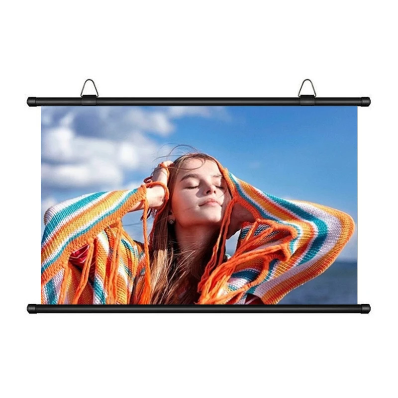 شاشة عرض XIAOHUI مقاس 120 بوصة 16:9، نوع غير مثقوب مثبت على الحائط، شاشة عرض منزلية مضادة للضوء