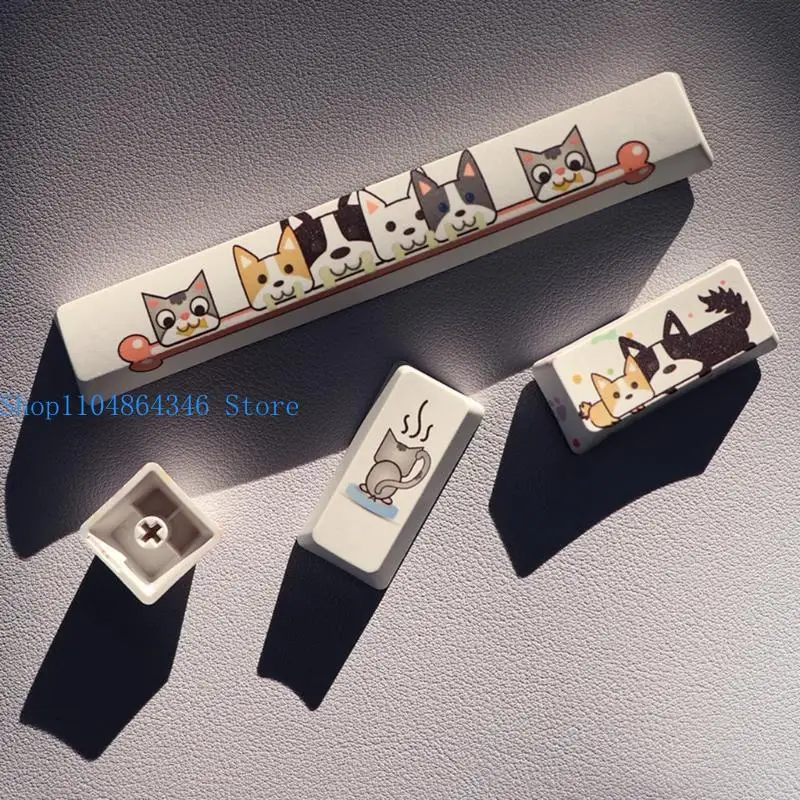 

5asd 4PCS PBT OEM Profile Keycap Dye-Sub 6.25U Spacebar Enter Keycap for MX Switch