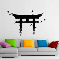 Torii Japanese Gate Wall Sticker Vinyl Decal Japanese Culture Home Decor for Living Room Interior Desgin Removable Mural YD03