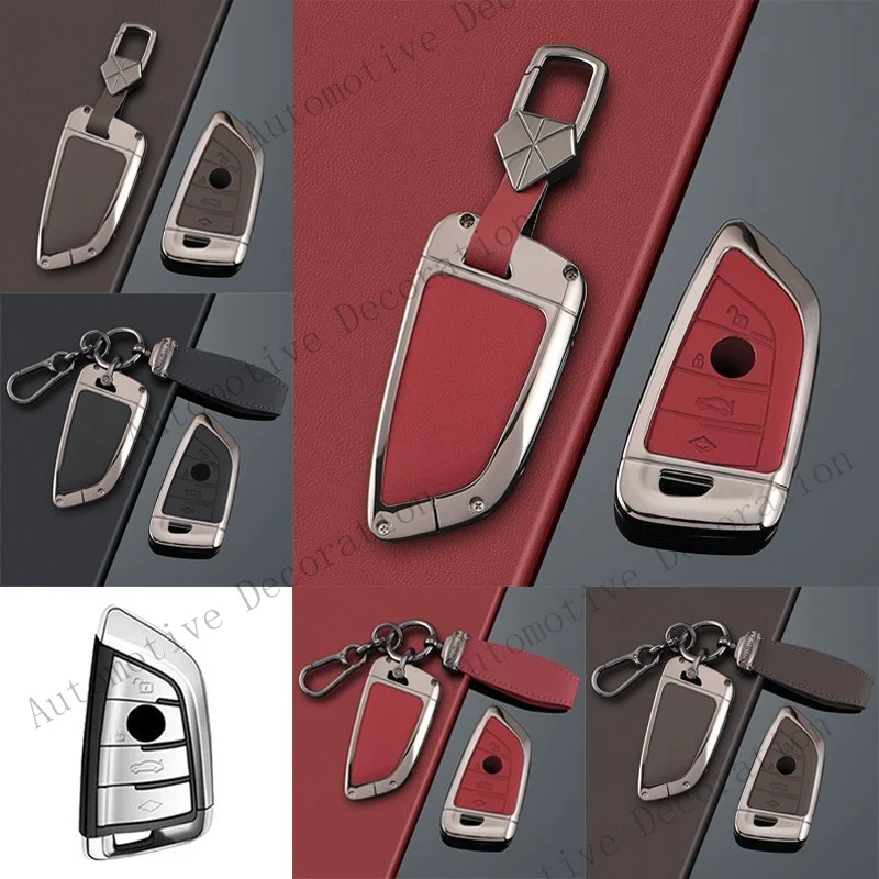 Z+ Zinc Alloy Leather Car Key Fob Case Cover For BMW 6 7 F15 X3 X4 X2 X5 X5M X6 X7