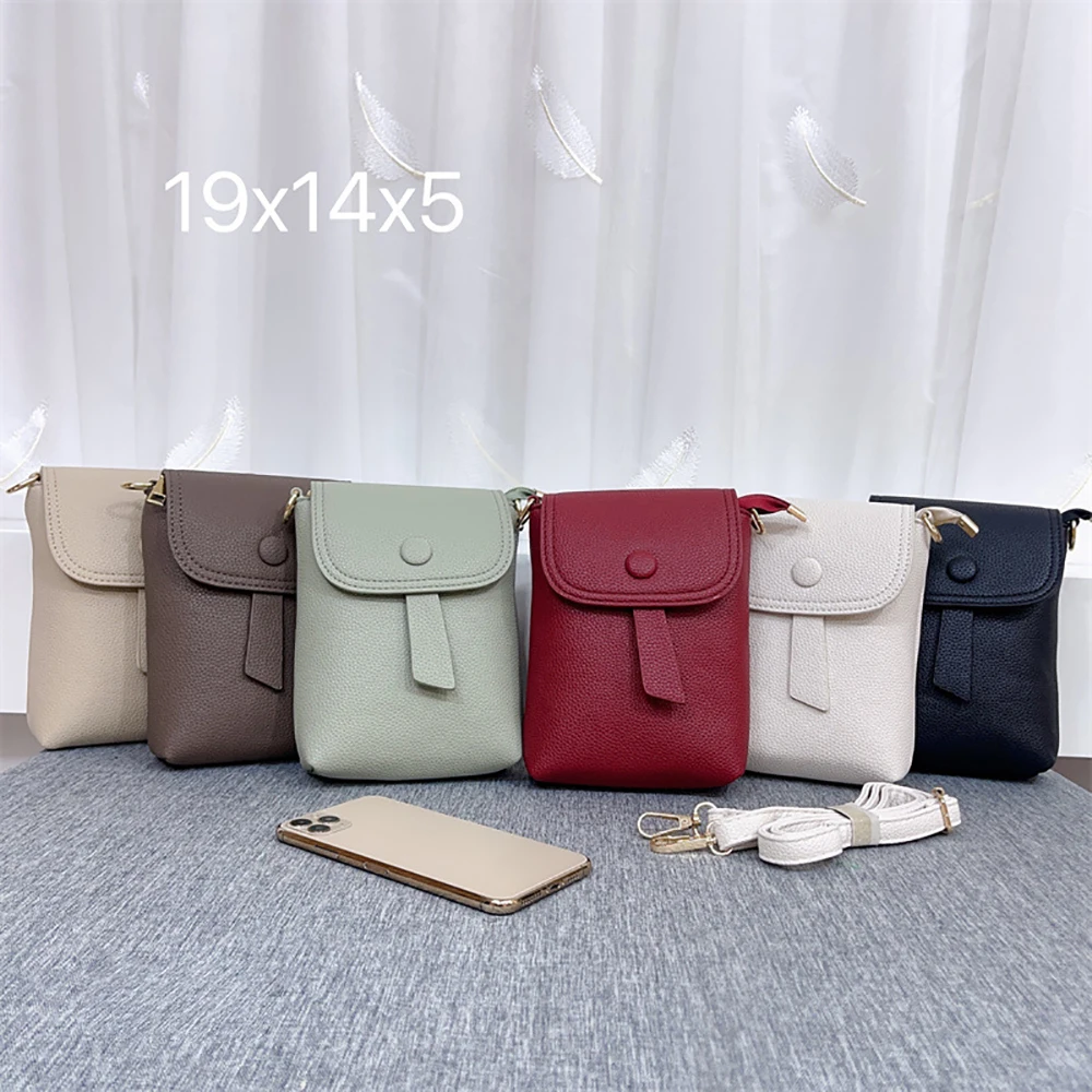 3pcs  Shoulder Bag PU Plain Blank Vertical Style Light Protable Waterproof Phone Ear Line Flap Cover Crossbody Bag  Low MOQ