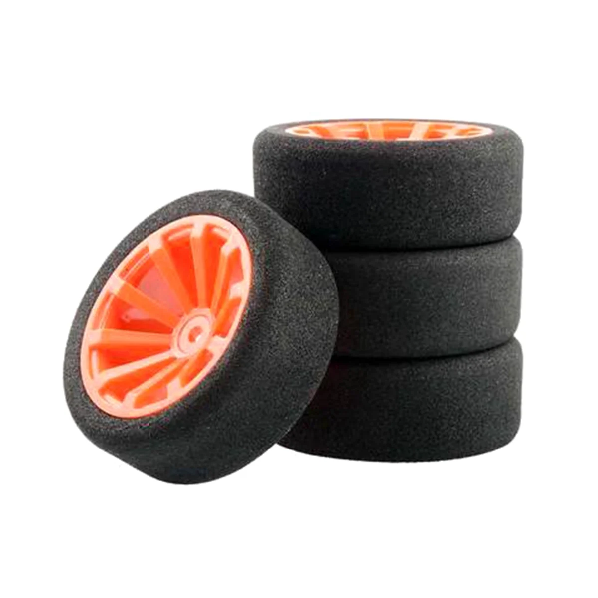 For 1/10 RS4 KYOSHO FW06 Sakura D4 Flat Sports Car TT02 Simulation Flat Sports Car Sponge Tire Racing Tire,Orange