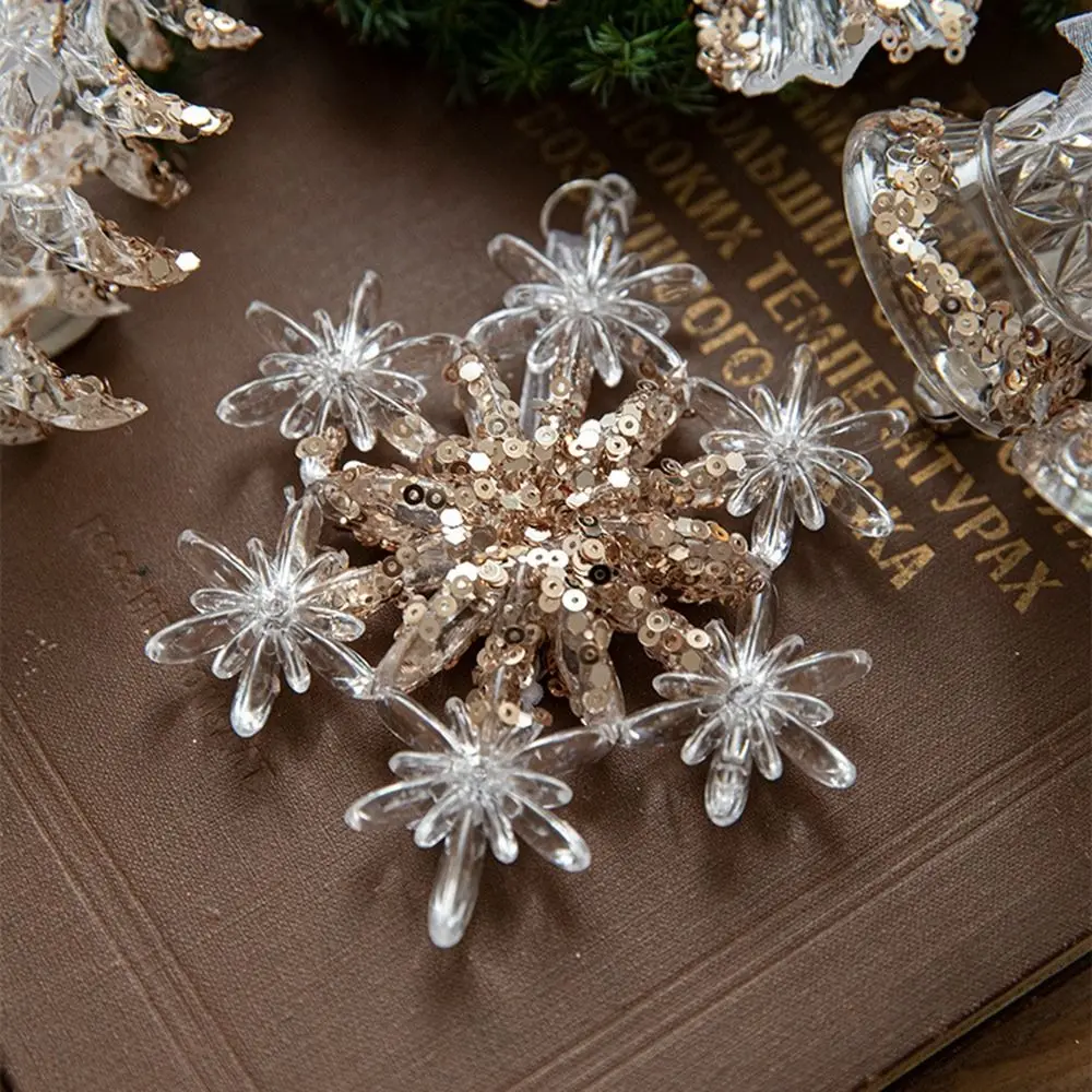 Acrylic Christmas Crystal Pendants Snowflake Wall Pendant Christmas Tree Ornaments Indoor Outdoor DIY Crystal Hanging