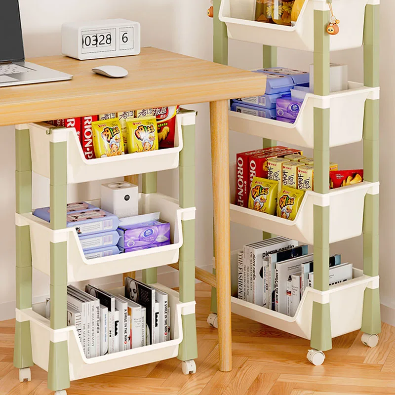 Cart Mobile Kitchen Trolley Vegetable Small White Floor Kitchen Trolley Green Household Carro Organizador Con Ruedas Furniture