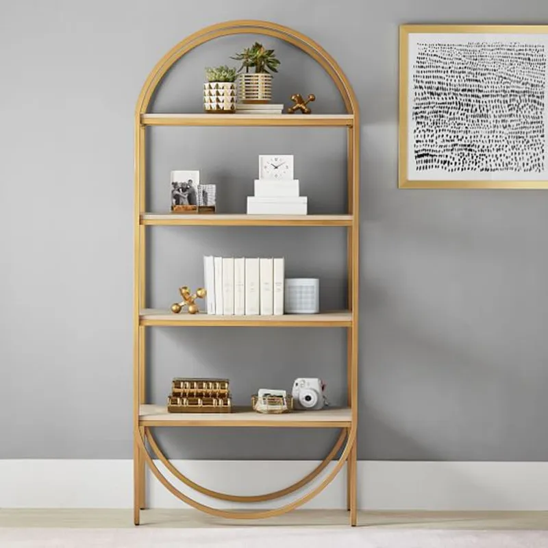 Factory custom living room rack wrought iron industrial style Nordic floor bookshelf cross-border indoor metal flower