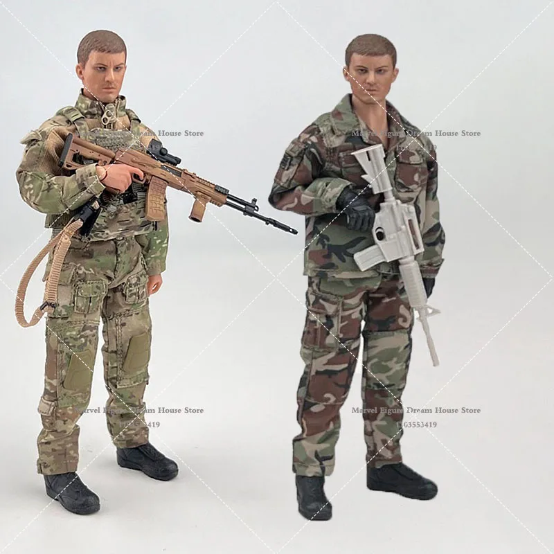 CCN1214 CCN1216 1/12 Scale Splicing Type Jungle Camfoulage Tactical Combat Uniform Pocket Military for 6Inch Action Figure