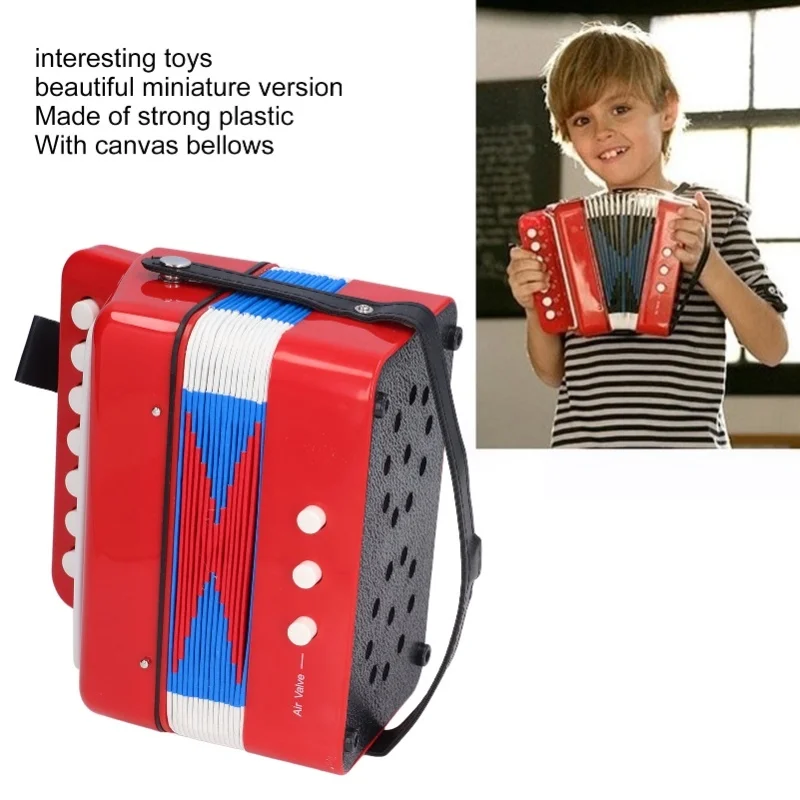 لعبة الأكورديون للأطفال 7 مفاتيح آلة موسيقية الأكورديون الصغيرة التعليمية للأطفال #5