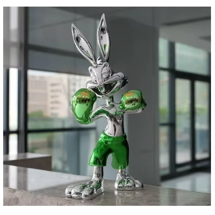 

#@2024 NEW ARRIVALS BOXING BUNNY POP ART SCULPTURES DESKTOP DECORATION