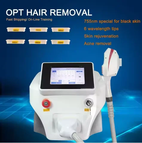 أفضل آلة إزالة الشعر بالليزر DPL IPL لتجديد شباب الجلد وخالية من الألم (يتأتي مع 6 مرشحات)