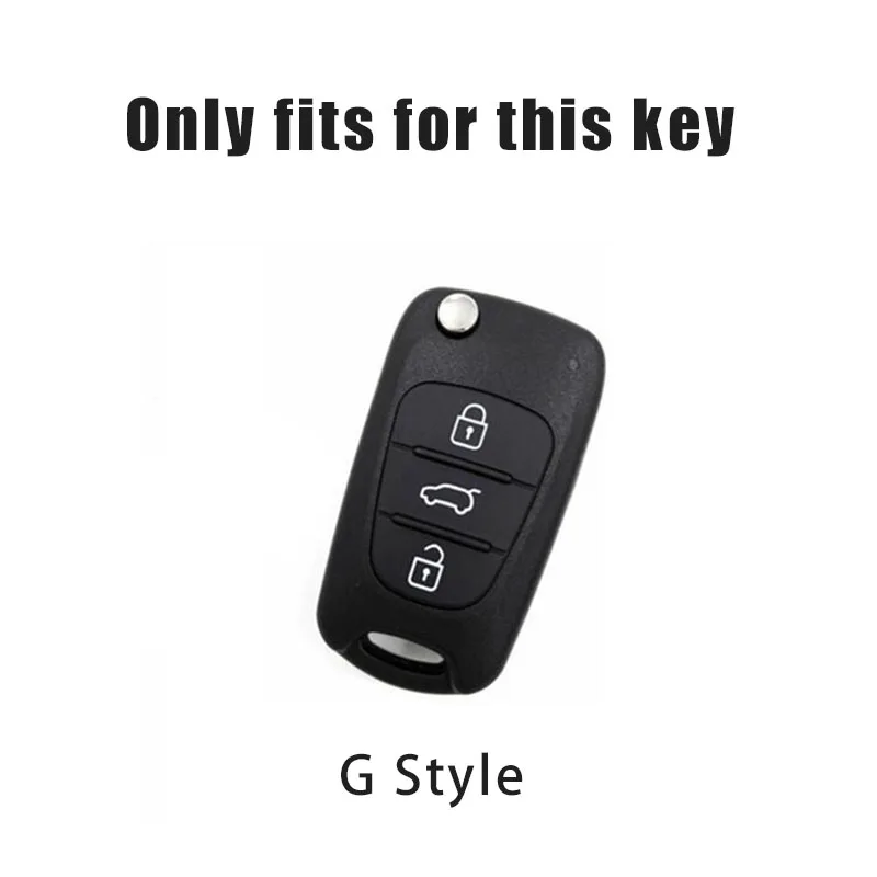 Zinc Alloy Leather Car Key Case Cover Shell For Hyundai i20 i30 ix20 ix25 ix35 Elantra Accent Fob Protector Cover Accessories