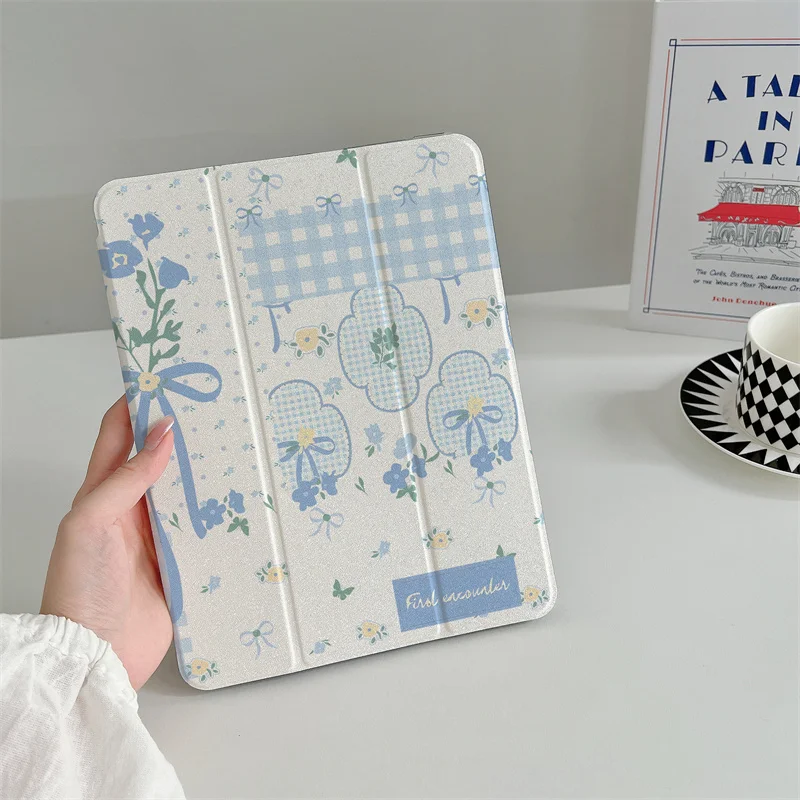 Korean Bow Flower Bouquet Tablet Case For iPad Air 11inch 2025 Pro 2024 Air 5/4 10.9 iPad 10/8/9 9.7 10.2/10.5'' mini 6/5 Cover