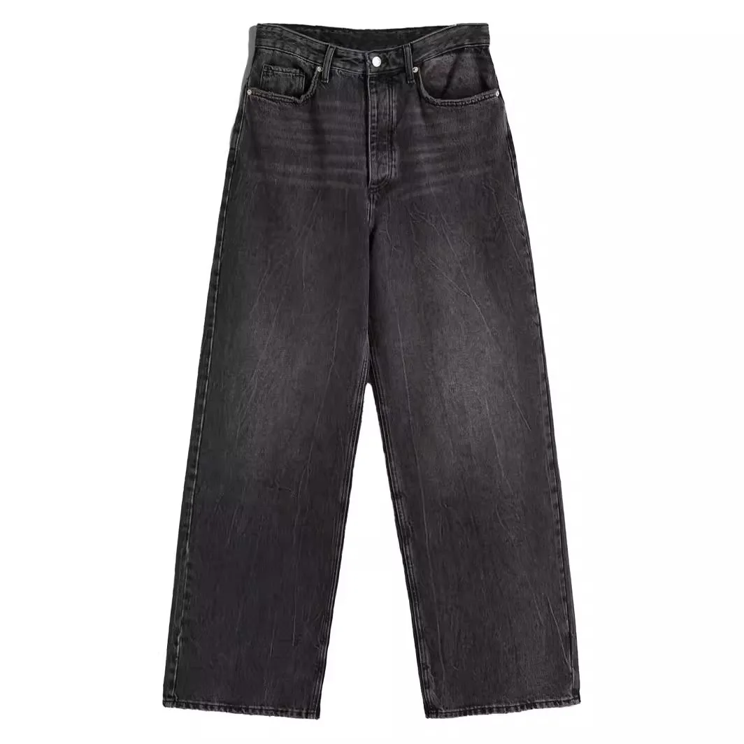 Jean droit taille haute pour femmes: pantalon en Denim rétro surdimensionné, longueur au sol pour contrôle du ventre, pantalon décontracté Chic sans effort 2024