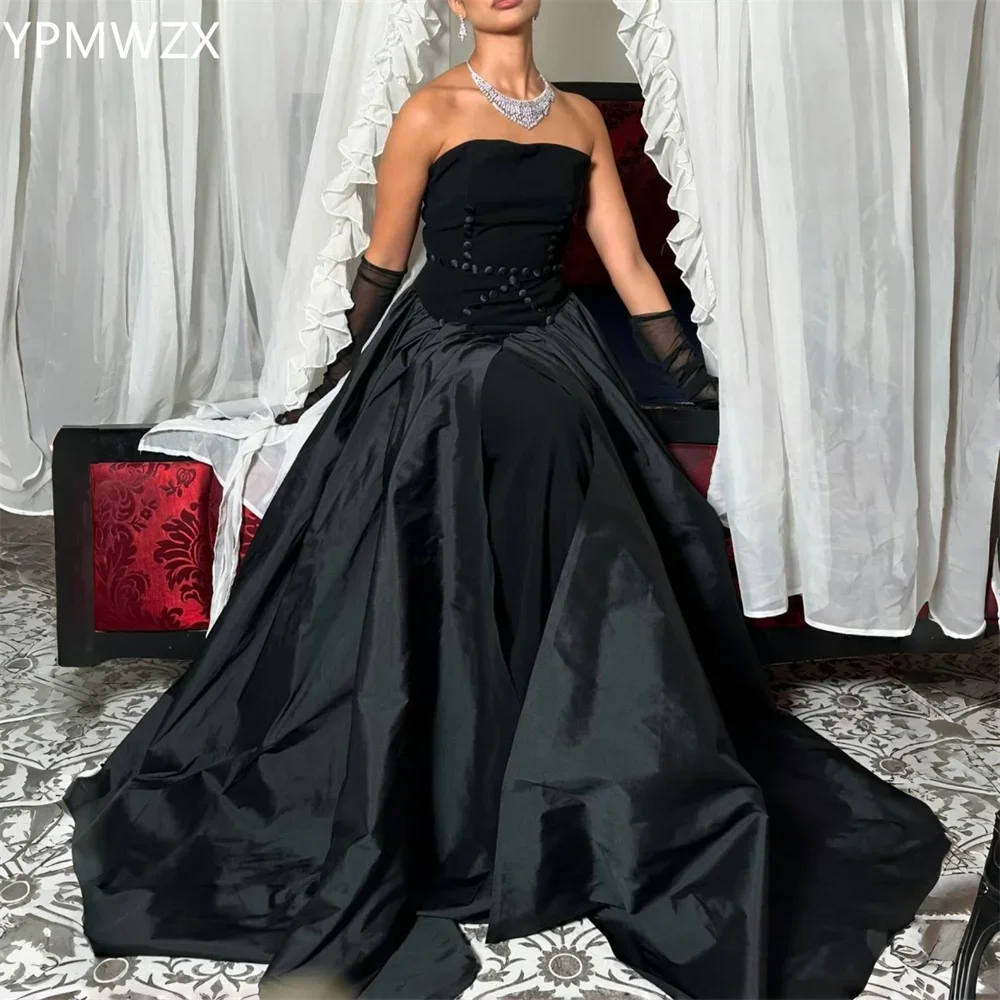 

Customized Evening Dress Formal Party Occasion YPMWZX Strapless Ball Floor Length Skirts Draped Bespoke Dresses Women