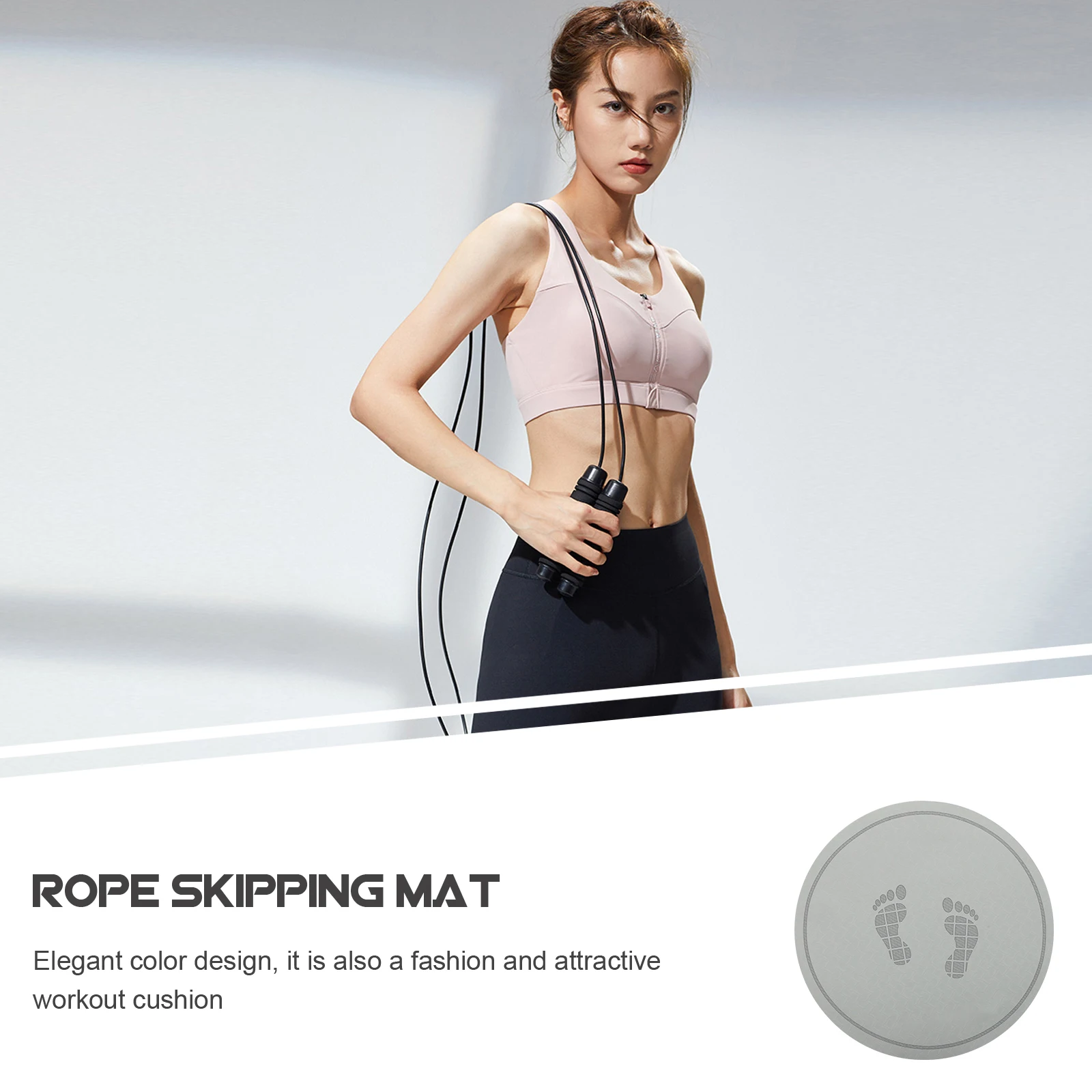 

Multifunctional Jump Rope Portable Soundproof Sports Pad Durable Tpe Exercise For Home Gym Yoga Fitness Skipping Quiet Training
