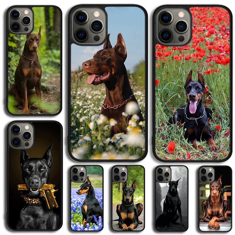 Animals Doberman dog Phone Case For iPhone 16 15 14 13 12 Mini 11 Pro Max Plus X XS Max XR Cover Shell coque