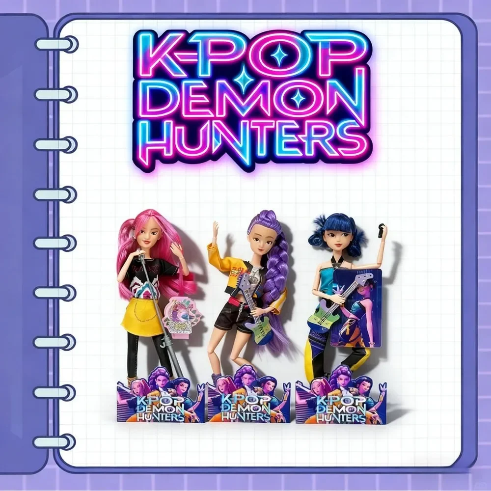 

Kpop Demon Hunters Live-фигурка-Rumi Mira Zoey Sussy, красочная тематическая песня с огнями, подарок на день рождения для фанатов ребенка