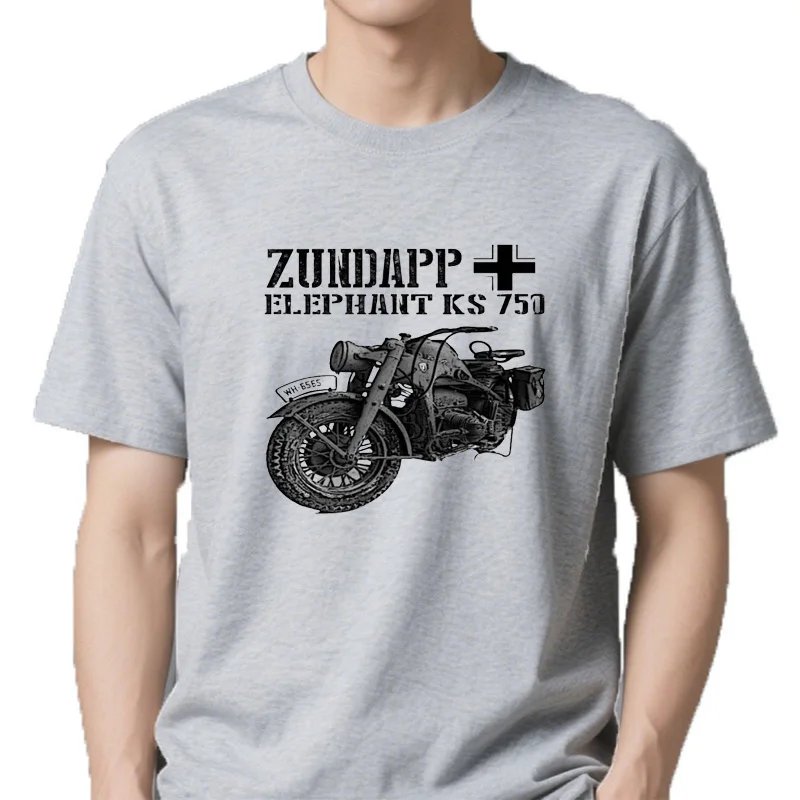 Zundapp Elephant Ks 750 Alemania Wwii-Economie de fitness casuales para adultos, camiseta blanca, Marque d'été, Nouve