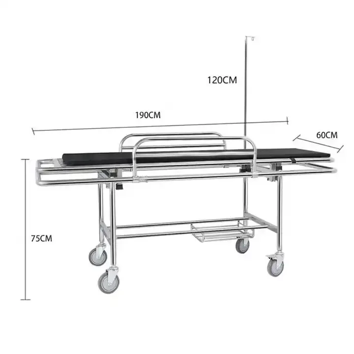 Ambulance Emergency Rescue Stretcher Bed with Wheels Hospital Trolley for Patient Transfer Medical Emergency Center